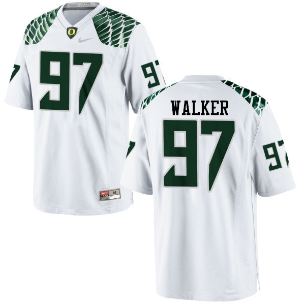 Men #97 Jalontae Walker Oregon Ducks College Football Jerseys-White - Click Image to Close